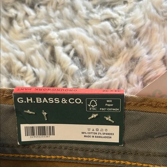 NWT G.H. Bass & Co. Men's Brown Pants Size 34/32 - Picture 4 of 10